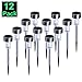 Solar Lights Outdoor - Solar Powered Pathway Lights , Stainless Steel Landscape Light For Lawn,Patio,Yard,Walkway,Driveway ( 12 PACK )