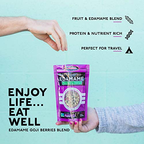 Seapoint Farms Dry Roasted Edamame Goji Berries Blend, 3.5 oz pouch, 12-Pack