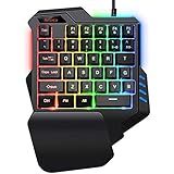 Gaming Keyboard,Gaming keypad,SADES One-Hand Gaming Keyboard，Small Gaming Keyboard Feel Wide Hand Rest with 35 Keys,RGB Gaming Keyboard Colorful Backlight, for Game LOL/PUBG/Fortnite/Wow/Dota/OW