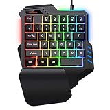 Gaming Keyboard,Gaming keypad,SADES One-Hand Gaming Keyboard，Small Gaming Keyboard Feel Wide Hand Rest with 35 Keys,RGB Gaming Keyboard Colorful Backlight, for Game LOL/PUBG/Fortnite/Wow/Dota/OW