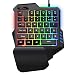 Gaming Keyboard,Gaming keypad,SADES One-Hand Gaming Keyboard，Small Gaming Keyboard Feel Wide Hand Rest with 35 Keys,RGB Gaming Keyboard Colorful Backlight, for Game LOL/PUBG/Fortnite/Wow/Dota/OW