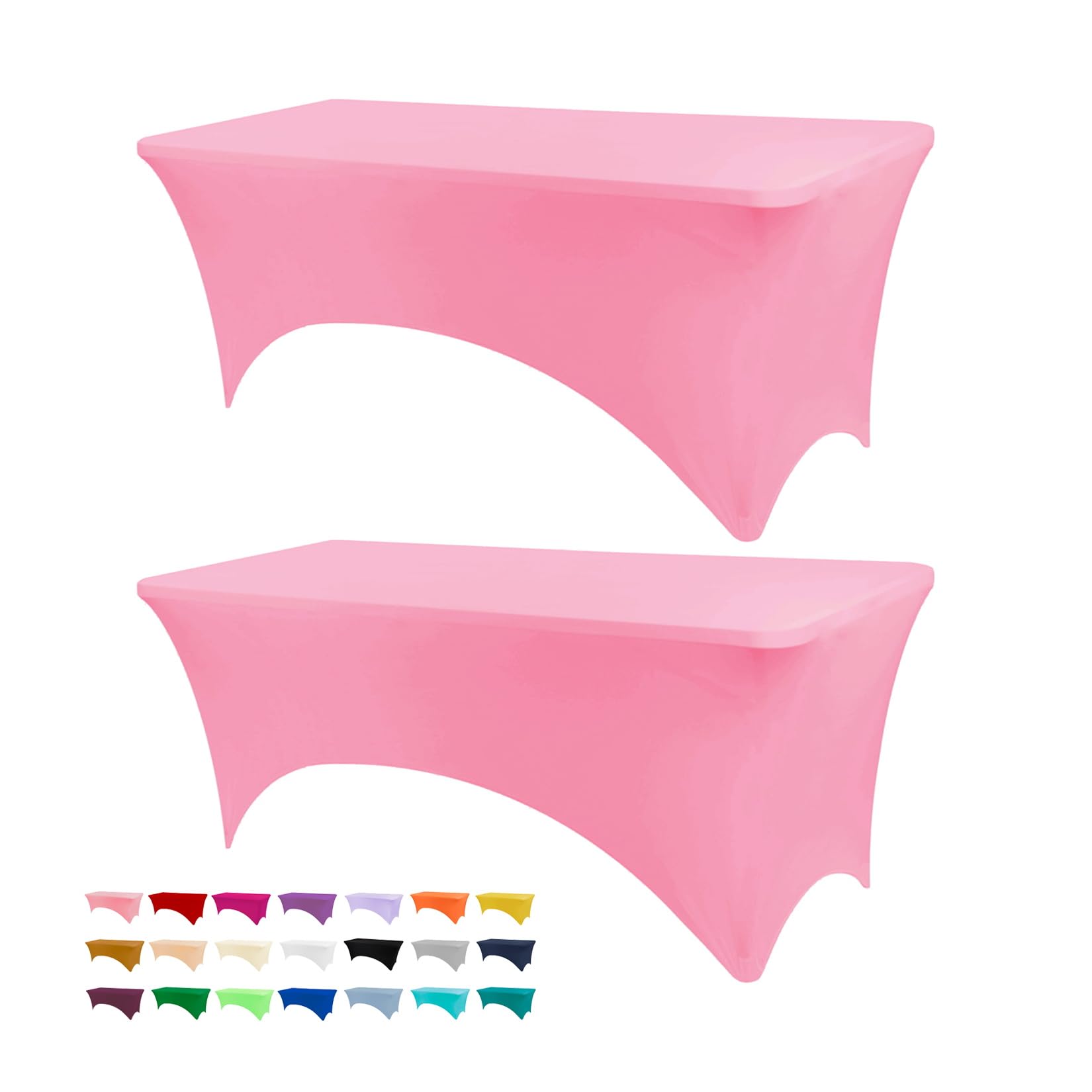 BDDC Spandex Table Cover, Hot Pink Tablecloth 6FT, Fits Tables Size [183Lx76W x76H] cm, Washable and Wrinkle Resistant Stretch Rectangular Table Cover for Event, Wedding & Parties — image 1