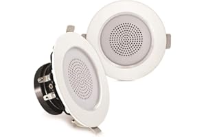 Pyle 3" Mountable Speaker Pair, Ceiling or Wall, Reinforced Aluminum Frame, Heat Resistant Basket, Built-in High-Efficiency L