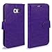 LK 2879905 PU Leather Flip Wallet Case with Card Slots & Stand for Galaxy S6 - Purple