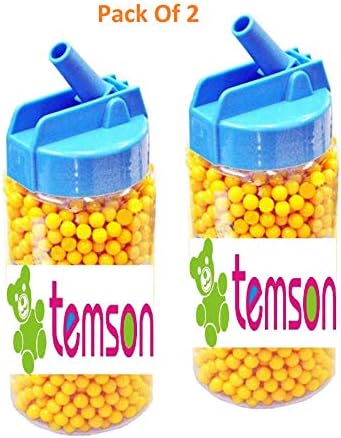 TEMSON 6 mm Plastic BB Bullets for Gun & Air Soft Gun - 6 mm BB Bullets Bottle Dispenser Pack (2000+2000 Pcs) (Pack of 2)