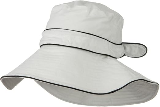 white wide brim hat