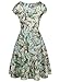 oxiuly Women's V-Neck Cap Sleeve Floral Casual Work Cocktail Swing Dress OX233 (S, Light Green)