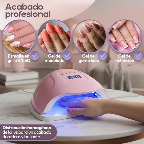 150W Semi-Permanent Nail Lamp, UV LED Nail Lamp with 36 LEDs, Professional Nail Dryer with Automatic Sensor, 4 Timers and LCD Display
