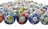 Lot of 30 Assorted Color Ceramic Drawers Cabinet Knobs Door Cupboard Pulls Indian Mix Knobs