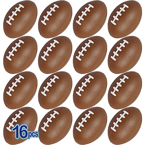 Mini Foam Footballs 16 Pcs Pack 3.25” Inch Party Favor Balls Mini Football Stress Balls Bulk