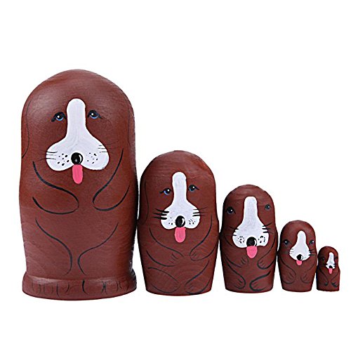 Zoe 5pcs Cute Wooden Dolls Animal Paint Nesting Babushka Russian |  Desertcart Brunei