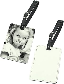 blank leather luggage tags
