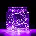 Pack of 3 sets LED Moon Lights 20 Micro Starry LEDs on Silver Extra Thin Copper Wire, 2 x CR2032 Batteries Required and Included, 3.5 Ft (1m) for DIY Wedding Centerpiece or Table Decorations (Purple)
