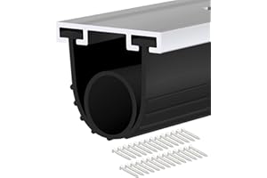 Papillon 16FT Garage Door Bottom Seal Kit, EPDM Rubber with Pre-Drilled Aluminum Track Retainer - U+O Ring Weather Stripping for Steel/Wood Doors (Heavy Duty Universal Design)