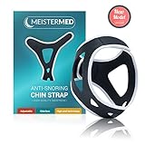 Anti Snoring Chin Strap - Stop Snore Device by MeisterMed - UPGRADED Jaw Support Belt, Adjustable Straps, Solution & Natural Sleep Aid Device For Men and Women (with chin hole)