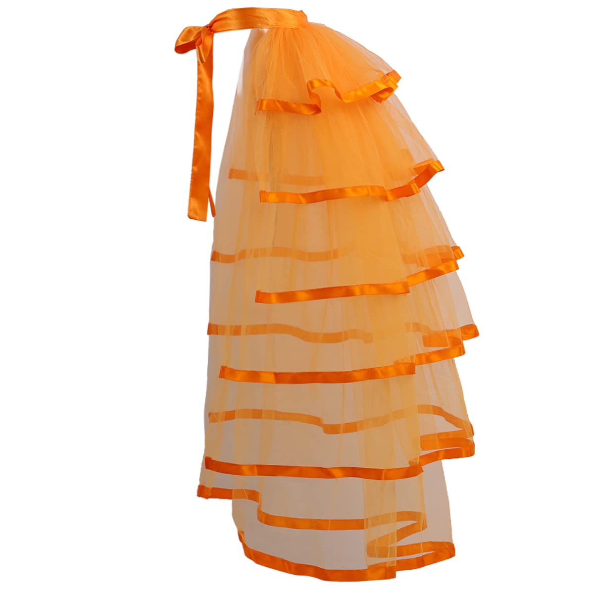 GRACEART Victorian Steampunk Tulle Bustle Vintage Tutu Belt Lace Underskirt Neo-Gothic Costume Orange