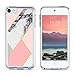 ULAK iPod Touch 6 Case, iPod 5 Case, iPod Touch 7 Clear Case Slim Anti-Scratch Flexible Soft TPU Bumper Hybrid Shockproof Protective Case for Apple iPod Touch 5/6th/7th Gen, Pin Marble