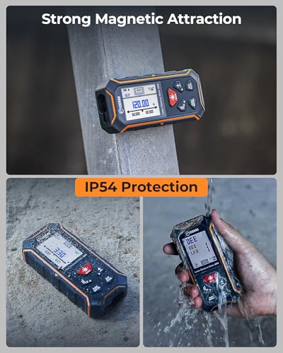 CIGMAN Laser Measure, 120m/393ft Laser Measurement Tool with LCD Display, ±2mm High Accuracy, Type-C Rechargeable Battery
