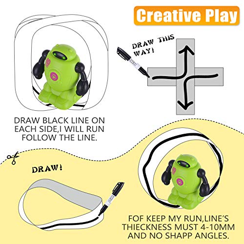 Kidswon Drawbot Inductive Robot Follow Black Line Educational Toys 
