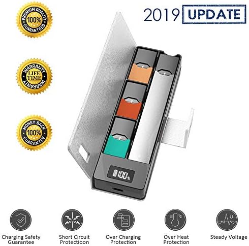 Portable Charging Case, Portable Charger Mobile Charging Case Portable Power Charger Pods Holder Charger LCD Charging Indicator | [Case Only] - White