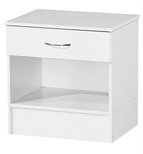 Alpha High Gloss Bedside Cabinet Bedroom Furniture White