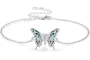 FREESLOTH 925 Sterling Silver Bracelets Anklet Christmas Gift for Women Adjustable Rose Heart Elephant Evil Eye Jewelry for Teen Girls