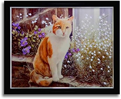 Framed Oil Paintings 3D Cat For Wall Decoration Art Ready to Hang for Living Room Dinning Room Home and Wall Art Decoration Size 1620” By Vafoream
