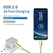 ZONYIN USB Type C Cable 2 Pack Metal Braided Fast Charging Data Cable High Speed ​​Charger Cable for Samsung S9 S8 Note 8 Smartphone Tablet - Gold & Silver