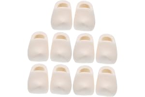 Cabilock 3cm Miniature Wooden Shoes Keychain for Gnome Shoes Making Dollhouse Accessories 5 Pairs