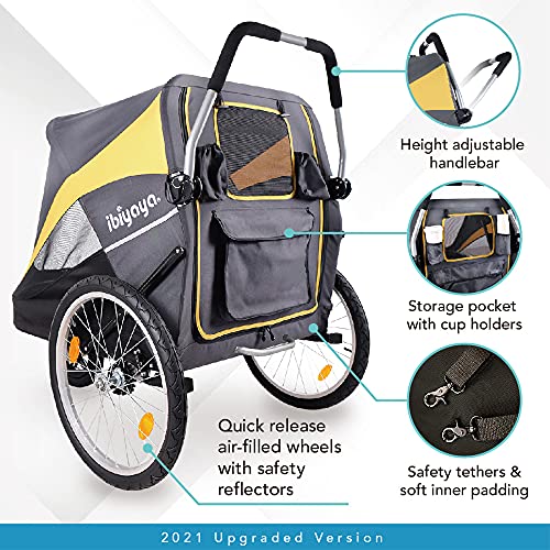 Ibiyaya Large Pet Stroller for One Large or Multiple Medium Dogs Easy