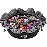 CardKingPro Immense Dice Bags with Pockets - Black - Capacity 150+ Dice - Great for Dice Hoarders