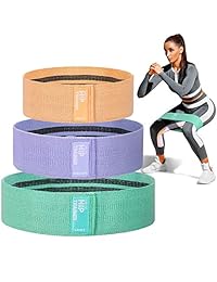 Bandas de cintura de tela antideslizantes para bandas de entrenamiento de resistencia de botas, juego de 3, perfecto para sentadillas, piernas, botones, muslos y entrenamiento de cadera. Plan de capacitación y plan de alimentación incluidos