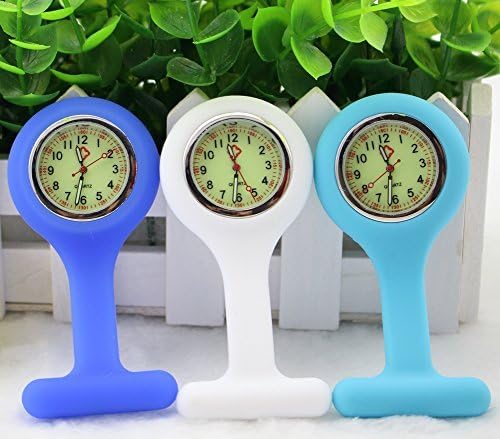 BestGrew? Set of 3 Unisex Nurses Lapel Watch Silicone (Infection Control) by BestGrew