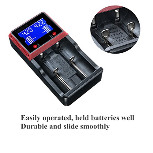 Weltool Intelligent Battery Charger Smart Digital With LCD Universal Charger For Rechargeable Batteries Ni-MH Ni-Cd AA AAA Li-ion LiFePO4 IMR 14500 16340 18650 RCR123 26650 with Car Adapter (2 Slot) - Thumbnail 3