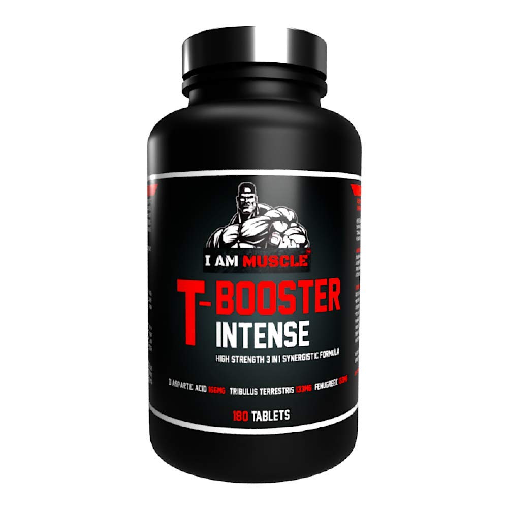 T-Booster Intense Supplement, Increase Testosterone Levels, and Performance, 180 Tablets, Vegetarian and Vegan