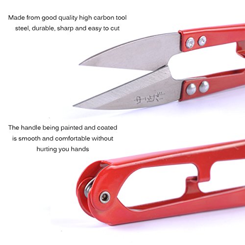 UCEC 12Pcs U Sewing Scissors Clippers, Embroidery Thrum Yarn Fishing