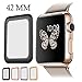 for Apple Watch Screen Protector, AYAMAYA Full Screen Coverage [Real Tempered Glass] Bumper Case with 3D Curved Edge & High Defintion for Apple Watch 42mm Series 3/2/1 (Black)