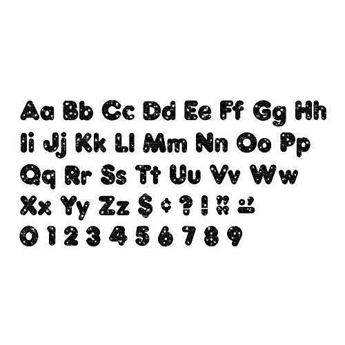 Trend T79944 Ready Letters Casual Combo Pack, Black Sparkle, 4", 181 per Pack (TEPT79944)