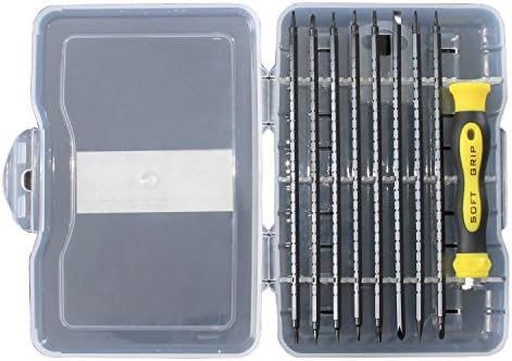 iHaushalt 16 in 1 Precision Screwdriver Set with 8 Magnetic Extension Shafts and 1 Cushion Grip in A Portable Case , for Household, Cellphone, Computer, Electronics and Other Home Appliances