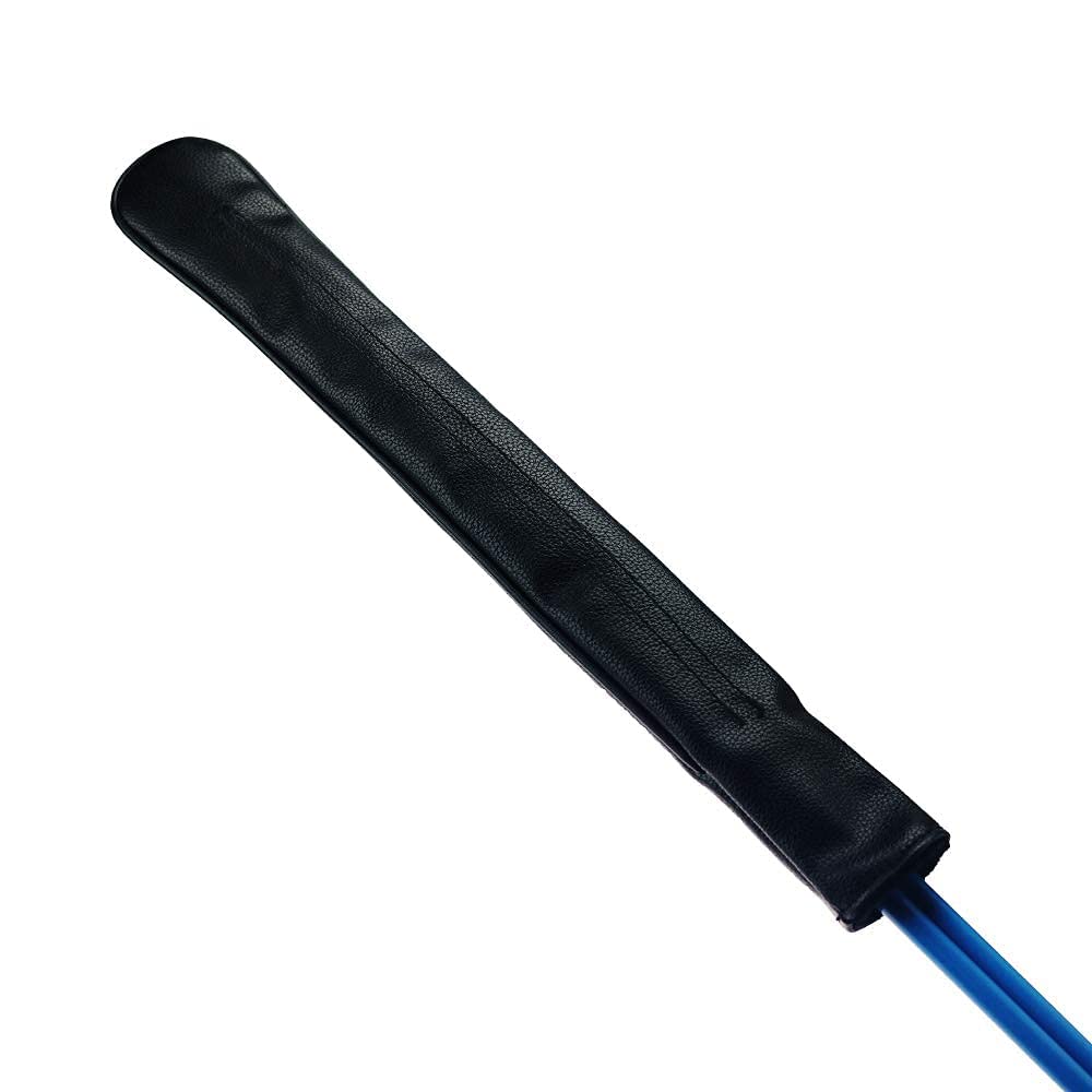 Big Teeth Golf Alignment Sticks Cover Training Aid Case Protector Holds 2 Sticks Waterproof PU Leather (Black)