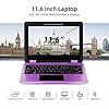 AWOW 11.6" Laptop, 2 in 1 Windows 10 Laptop, FHD Kids Laptop, Intel 4 Core Celeron N4120, 6GB RAM 256GB M.2 SSD, Touch Screen Laptop with Stylus, Purple