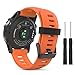 MoKo Band Compatible with Garmin Fenix 3/Fenix 5X, Soft Silicone Replacement Watch Band for Garmin Fenix 3/Fenix 3 HR/Fenix 5X/5X Plus/D2 Delta PX/Descent Mk1 - Orange