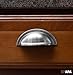Satin Nickel Kitchen Cabinet Pulls - New 3 Inch Hole Center Bin Cup Drawer Handles - 10 Pack of Kitchen Cabinet Hardware
