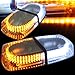Orion Motor Tech 240 LED White & Amber Roof Top 12V Mini Bar, Law Enforcement Truck Car Vehicle Emergency Hazard 7-Modes Beacon Light Snow Plow Safety Flash Strobe Light W/ Magnetic Base