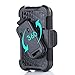 iPhone 4S Case, iPhone 4 Case, BENTOBEN Shockproof Heavy Duty Protection Hybrid Rugged Rubber Built-in Rotating Kickstand Belt Swivel Clip Holster for iPhone 4 4S,Black