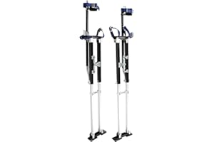 Jecoupoon 48-64 Inch Aluminum Alloy Drywall Stilts with Sliver/Black for Working at High Places (Black,48-64 Inch)