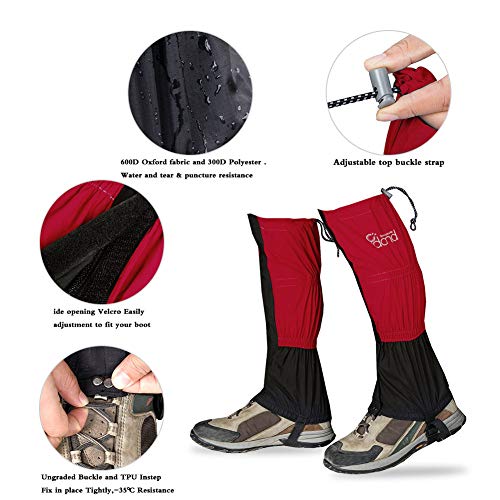 IDAND Waterproof Gaiters for Hiking Snow Gaiters Snow Leg Gaiters Snow Boot Gaiters Anti-Tear Oxford Fabric Outdoor Waterproof Snow Shoes for Outdoor Hiking Walking Hunting Climbing Mountain - Thumbnail 6
