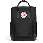 KALIDI Casual Laptop Backpack 15 Inches Classic Camping Rucksack Travel Outdoor Square Daypack College Hiking Gym Bag, Black