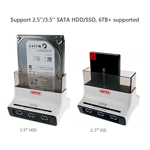 UNITEK USB 3.0 to SATA External Hard Drive Docking Station with 3 Port