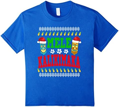 Kids Mele Kalikimaka Shirt Merry in Hawaiian shirt christmas 10 Royal Blue